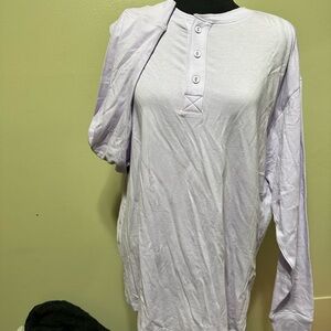 SKIMS Lavender Long Sleeve Henley Top